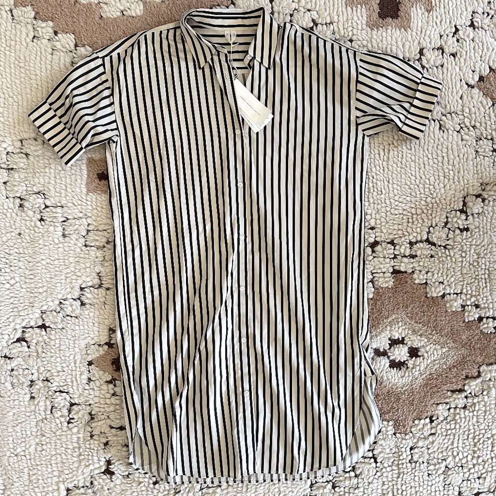 ARKET  Poplin Shirt Dress, Striped,  Size UK18 / US14